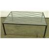 Image 1 : Brushed metal glass top coffee table