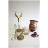 Image 1 : Goblet shaped urn & pair candelabrum 