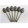 Image 1 : Set of 6 enameled sterling silver demitasse spoons