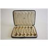 Image 1 : 12 English silver Asprey spoons in box 