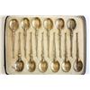 Image 2 : 12 English silver Asprey spoons in box 