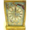 Image 2 : Blue porcelain carriage clock in brass case 