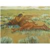 Image 2 : Framed watercolor & gouache "Indian Firing Rifle"
