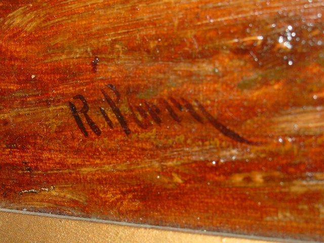 Gilt framed oil painting signed R. Perry