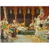 Image 2 : Oil painting on board "Sultan with Dancers" 