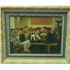 Image 1 : Oil painting on board "Study at Yeshiva" 