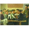 Image 2 : Oil painting on board "Study at Yeshiva" 