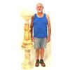 Image 2 : Alabaster figural lamp on marble pedestal