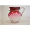 Image 1 : Victorian Hobnail red to clear pitcher 