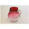 Image 2 : Victorian Hobnail red to clear pitcher 