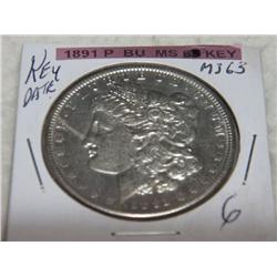 1891-P MORGAN DOLLAR