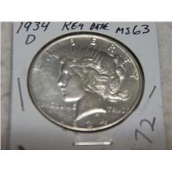 1934-D PEACE DOLLAR