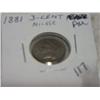 Image 1 : 1881 3-CENT NICKEL