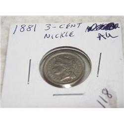 1881 3-CENT NICKEL
