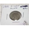 Image 1 : 1881 3-CENT NICKEL