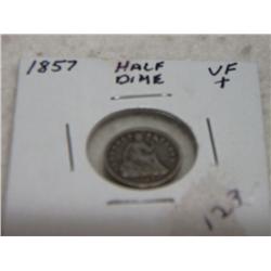 1857 HALF DIME