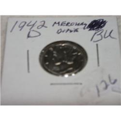 1942-D MERCURY DIME