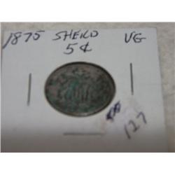 1875 SHIELD NICKEL