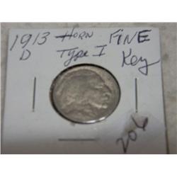 1913-D BUFFALO NICKELS
