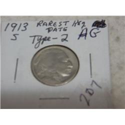 1913-S BUFFALO NICKELS