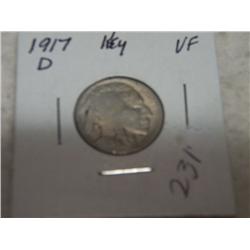 1917-D BUFFALO NICKELS