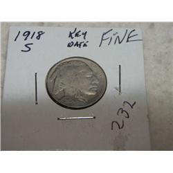 1918-S BUFFALO NICKELS
