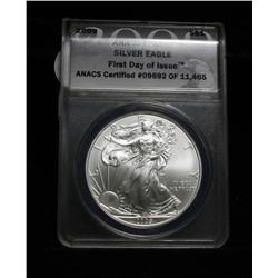 ANACS 2009 Silver Eagle Graded Perfection ms70