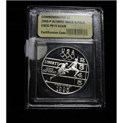 1995-p Olympic Track & Field Proof Commemorative Silver Dollar Graded PR70 DCAM