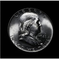 1948-p Franklin Half Dollar Grades Choice Uncirculated ms64FBL