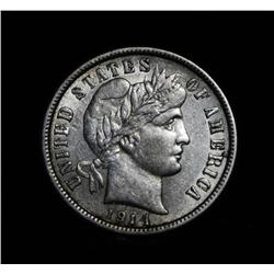 1914-p Barber Dime Grades Gem Almost Uncirculated au55