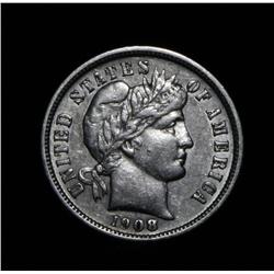 1908-d Barber Dime Grades Almost Uncirculated au55