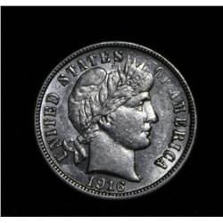 1916-s Barber Dime Grades Almost Uncirculated au55