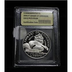 2000-p Library of Congress Proof Dollar Commemorative Graded PR70 DCAM
