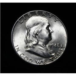 1948-d Franklin Half Dollar Grades Choice Uncirculated ms64 