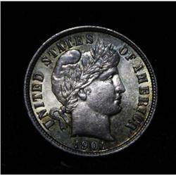 1901-p Barber Dime Grades Select Uncirculated ms63