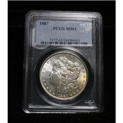 PCGS 1887-p Morgan Dollar graded ms61