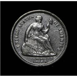 1871-p Seated Liberty Half Dime Grades au55