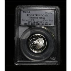 PCGS 2002-s Indiana Silver 25c Graded PR69 DCAM