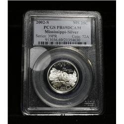 PCGS 2002-s Mississippi Silver 25c Graded PR69 DCAM