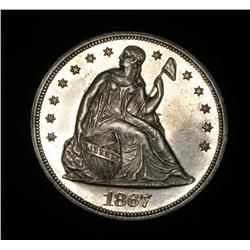 RARE***1867-p Liberty Seated Dollar Repunched Date Proof Like Strike Grades ms64 PL  RARE***