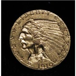 1910-p $2 1/2 Indian Gold Grades Select Uncirculated ms63