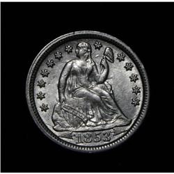 1853-p with Arrows Seated Liberty 10c grades Choice Uncirculated ms64