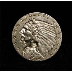 1914-d $2 1/2 Gold Indian Grades Select Uncirculated ms63