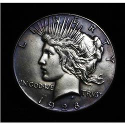Toned 1928-p  Peace Dollar Grades ms60
