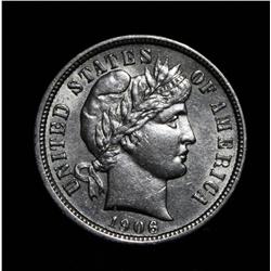 1906-p Barber Dime 10c Grades Select Uncirculated ms63