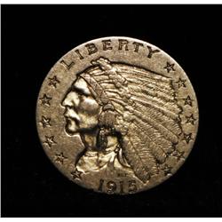 1915-p $2 1/2 Gold Indian Grades Select Uncirculated ms63