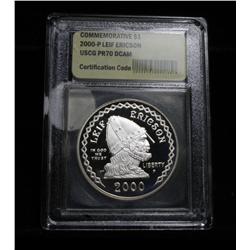 2000-p Leif Ericson Proof Commemorative Dollar Graded PR70 DCAM