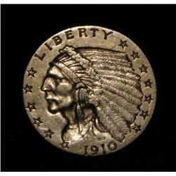 1910-p $2 1/2 Indian Gold Grades ms61