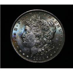 Rainbow Toned 1885-p Morgan Dollar $1 Grades Gem Uncirculated ms65