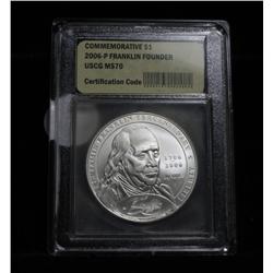 2006-p Uncirculated Benjamin Franklin Founding Father Commemorative Graded ms70
